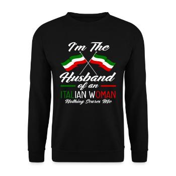 Ehefmann Italienische Frau - Unisex Pullover - Schwarz - Vorne - Alina (178cm) & Michal (187cm)