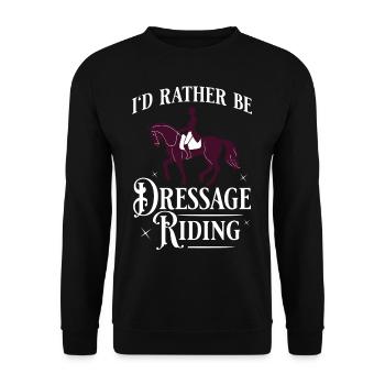 Dressur Reiten Pferd Training Dressurreiten - Unisex Pullover - Schwarz - Vorne - Alina (178cm) & Michal (187cm)