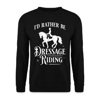 Dressur Reiten Pferd Training Dressurreiten - Unisex Pullover - Schwarz - Vorne - Alina (178cm) & Michal (187cm)