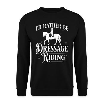 Dressur Reiten Pferd Training Dressurreiten - Unisex Pullover - Schwarz - Vorne - Alina (178cm) & Michal (187cm)