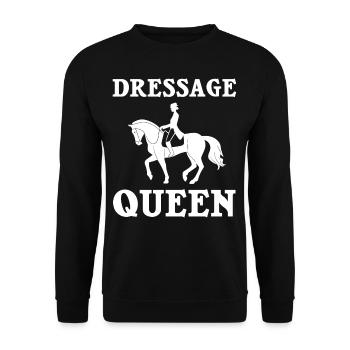 Dressur Reiten Pferd Training Dressurreiten - Unisex Pullover - Schwarz - Vorne - Alina (178cm) & Michal (187cm)