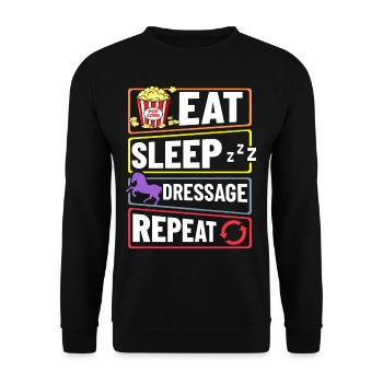 Dressur Reiten Pferd Training Dressurreiten - Unisex Pullover - Schwarz - Vorne - Alina (178cm) & Michal (187cm)