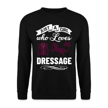 Dressur Reiten Pferd Training Dressurreiten - Unisex Pullover - Schwarz - Vorne - Alina (178cm) & Michal (187cm)