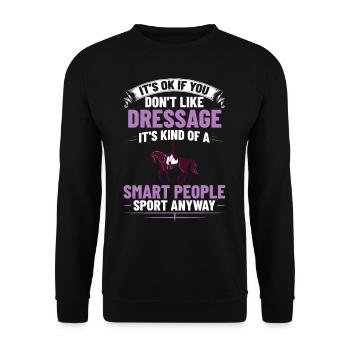 Dressur Reiten Pferd Training Dressurreiten - Unisex Pullover - Schwarz - Vorne - Alina (178cm) & Michal (187cm)