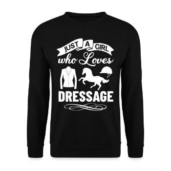 Dressur Reiten Pferd Training Dressurreiten - Unisex Pullover - Schwarz - Vorne - Alina (178cm) & Michal (187cm)