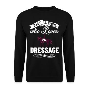 Dressur Reiten Pferd Training Dressurreiten - Unisex Pullover - Schwarz - Vorne - Alina (178cm) & Michal (187cm)