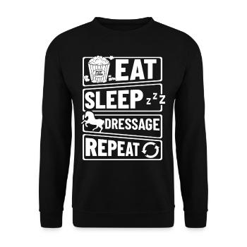 Dressur Reiten Pferd Training Dressurreiten - Unisex Pullover - Schwarz - Vorne - Alina (178cm) & Michal (187cm)