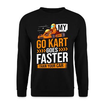 Go Kart Racing Indoor Karting Kartsport Kartbahn - Unisex Pullover - Schwarz - Vorne - Alina (178cm) & Michal (187cm)