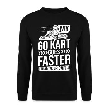 Go Kart Racing Indoor Karting Kartsport Kartbahn - Unisex Pullover - Schwarz - Vorne - Alina (178cm) & Michal (187cm)