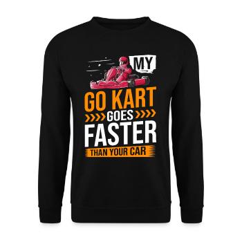 Go Kart Racing Indoor Karting Kartsport Kartbahn - Unisex Pullover - Schwarz - Vorne - Alina (178cm) & Michal (187cm)