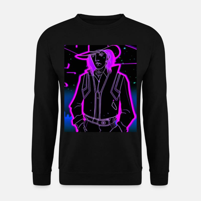 Goth Synthwave Outrun Goth Cowboy - Unisex Pullover - Schwarz