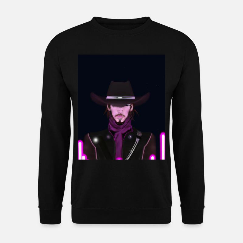 Goth Synthwave Outrun Goth Cowboy - Unisex Pullover - Schwarz