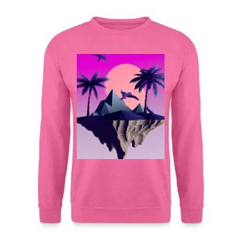 Vaporwave Esthétique Île Volante - Sweat-shirt Unisexe - rose - Devant