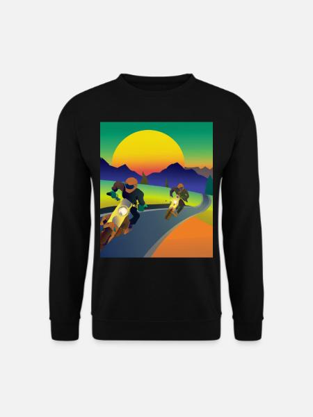 Vaporwave Aesthetic Sunset Mountains - Unisex Sweatshirt - black