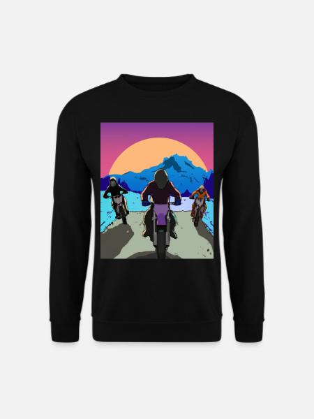Vaporwave Aesthetic Sunset Mountains - Unisex Sweatshirt - black