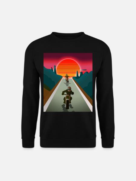 Vaporwave Aesthetic Sunset Mountains - Unisex Sweatshirt - black