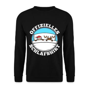 Offizielles schlafshirt Weihnachten - Unisex Pullover - Schwarz - Vorne - Alina (178cm) & Michal (187cm)