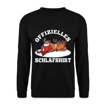 Offizielles schlafshirt Weihnachten - Unisex Pullover - Schwarz - Vorne - Alina (178cm) & Michal (187cm)