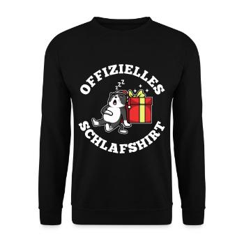 Offizielles schlafshirt Weihnachten - Unisex Pullover - Schwarz - Vorne - Alina (178cm) & Michal (187cm)