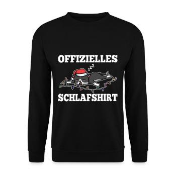 Offizielles schlafshirt Weihnachten - Unisex Pullover - Schwarz - Vorne - Alina (178cm) & Michal (187cm)