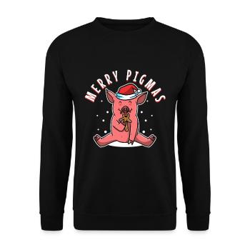 Merry Pigmas - Unisex Pullover - Schwarz - Vorne - Alina (178cm) & Michal (187cm)