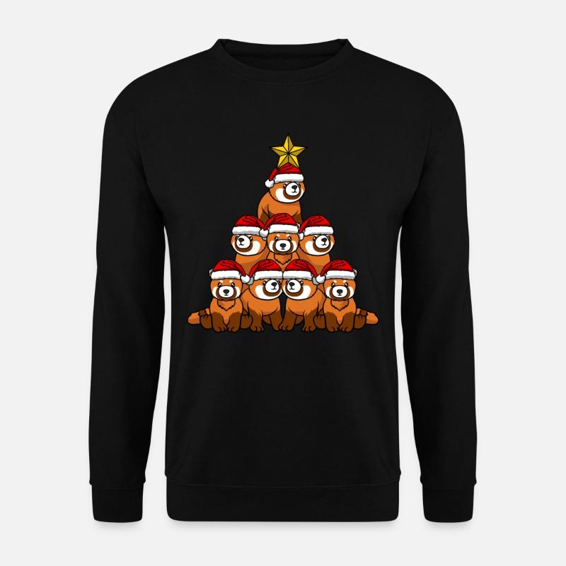 Red Panda Christmas Tree - Unisex Sweatshirt - black