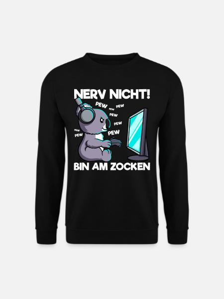 Nerv nicht bin am Zocken Gaming Koala - Unisex Pullover - Schwarz