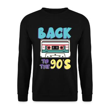 Retour aux années 90 Musique cassette - Sweat-shirt Unisexe - noir - Devant - Alina (178cm) & Michal (187cm)