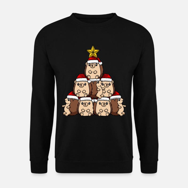 Arbre de Noël hérisson - Sweat-shirt Unisexe - noir