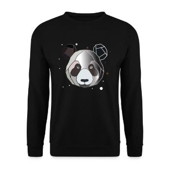 Panda Polygon Kunst Tier Geometrie - Unisex Pullover - Schwarz - Vorne - Alina (178cm) & Michal (187cm)