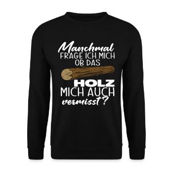 Holz Waldarbeit Tischler Schreiner Förster - Unisex Pullover - Schwarz - Vorne - Alina (178cm) & Michal (187cm)