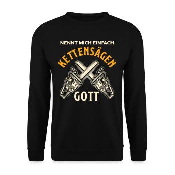 Kettensägen Gott - Unisex Pullover - Schwarz - Vorne - Alina (178cm) & Michal (187cm)
