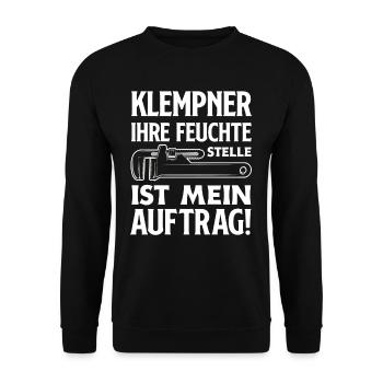 Klempner Versauter Spruch Handwerk - Unisex Pullover - Schwarz - Vorne - Alina (178cm) & Michal (187cm)