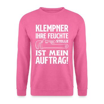 Klempner Versauter Spruch Handwerk - Unisex Pullover - Pink - Vorne