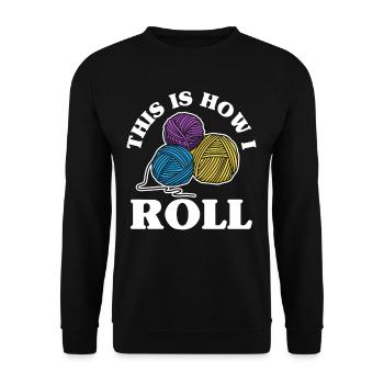 Stricken Wolle Garn - Unisex Pullover - Schwarz - Vorne - Alina (178cm) & Michal (187cm)