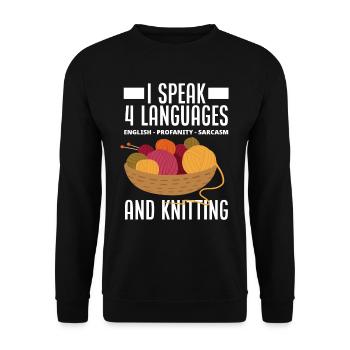Langues à tricoter Sarcasme - Sweat-shirt Unisexe - noir - Devant - Alina (178cm) & Michal (187cm)
