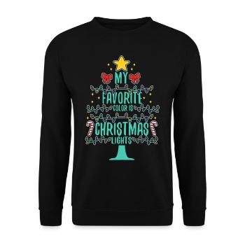 My favorite color is christmas lights - Unisex Sweatshirt - black - Front - Alina (178cm) & Michal (187cm)