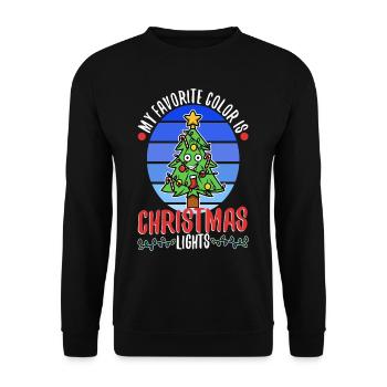 My favorite color is christmas lights - Unisex Sweatshirt - black - Front - Alina (178cm) & Michal (187cm)