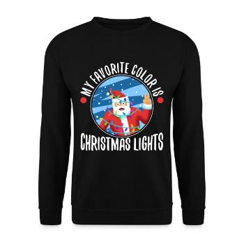 My favorite color is christmas lights - Unisex Sweatshirt - black - Front - Alina (178cm) & Michal (187cm)