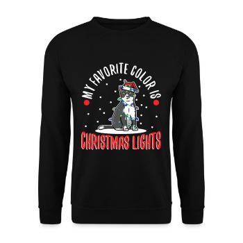 My favorite color is christmas lights - Unisex Sweatshirt - black - Front - Alina (178cm) & Michal (187cm)