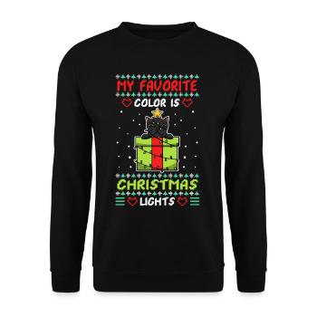 Ma couleur préférée est les lumières de Noël - Sweat-shirt Unisexe - noir - Devant - Alina (178cm) & Michal (187cm)
