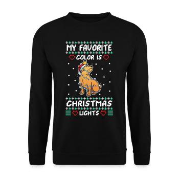 Ma couleur préférée est les lumières de Noël - Sweat-shirt Unisexe - noir - Devant - Alina (178cm) & Michal (187cm)