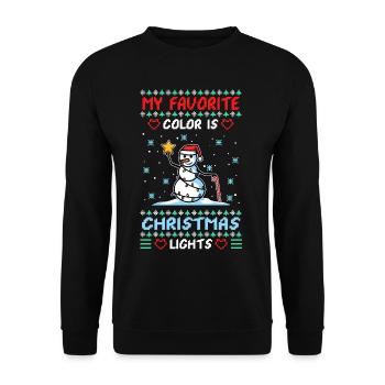 My favorite color is christmas lights - Unisex Sweatshirt - black - Front - Alina (178cm) & Michal (187cm)