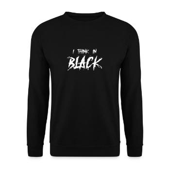 Goth saying funny I think in black - Unisex Sweatshirt - black - Front - Alina (178cm) & Michal (187cm)