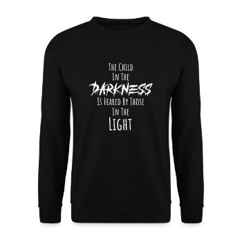 Goth Gothic Das Kind In Der Dunkelheit Wird Von - Unisex Pullover - Schwarz - Vorne - Alina (178cm) & Michal (187cm)