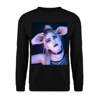 Goth Vaporwave Sexy Goth Girl In Trance - Unisex Sweatshirt - black - Front - Alina (178cm) & Michal (187cm)