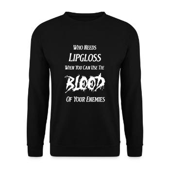 Halloween Lustige Sprüche Wer Braucht Schon - Unisex Pullover - Schwarz - Vorne - Alina (178cm) & Michal (187cm)