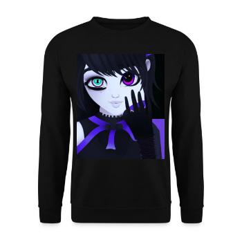 Goth Anime Vaporwave mignon et effrayant Goth - Sweat-shirt Unisexe - noir - Devant - Alina (178cm) & Michal (187cm)