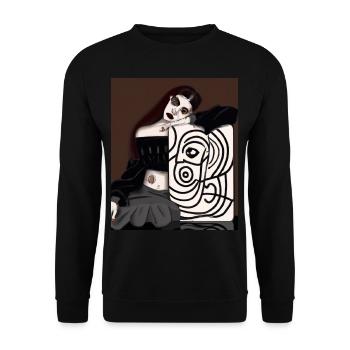 Cubisme Art Goth Girls avec une peinture dans - Sweat-shirt Unisexe - noir - Devant - Alina (178cm) & Michal (187cm)