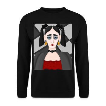 Cubisme Art Portrait d’une fille goth dans - Sweat-shirt Unisexe - noir - Devant - Alina (178cm) & Michal (187cm)